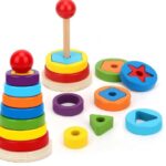 Geometric Stacking Rings (Wooden)