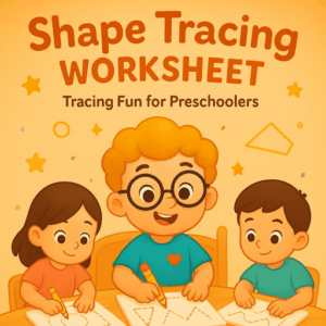 Printable Lines and Shapes Tracing Worksheets PDF – Preschool tracing workbook with lines, hearts, squares, circles, stars, and triangles